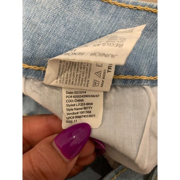 LEI Ashley Girls American Flag Low Rise Denim Shorts Size 9 - Picture 9 of 10